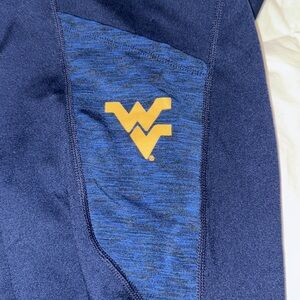 West Virginia Mountaineers ZooZatz Leggings Women's L Yoga Pants Blue-stock pic